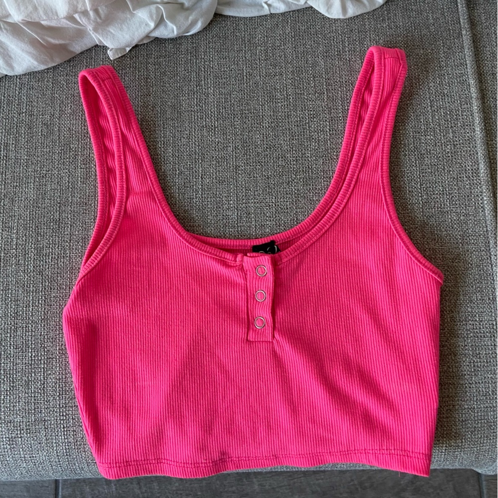 Windsor Pink Ribbed Crop Top